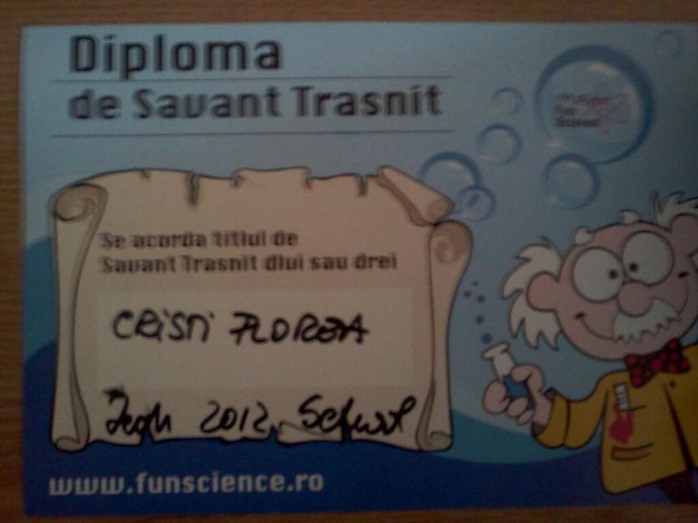 cristian florea - diploma de savant trasnit