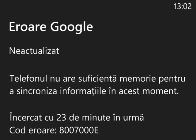 eroare mail windows phone 8