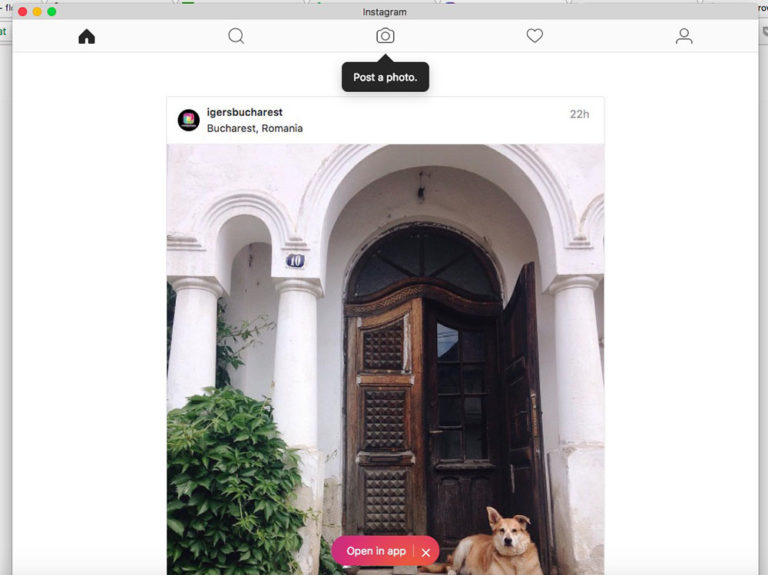 cum poti incarca fotografii pe Instagram din browserul laptopului