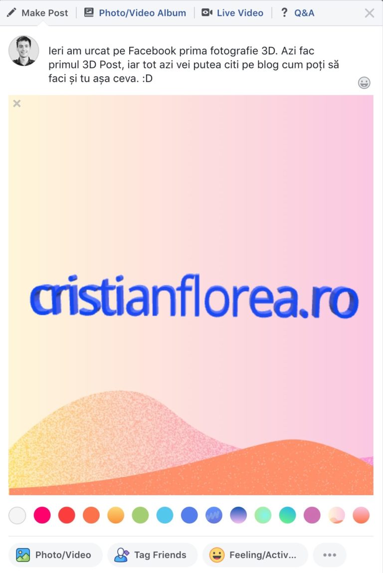 3D post Facebook