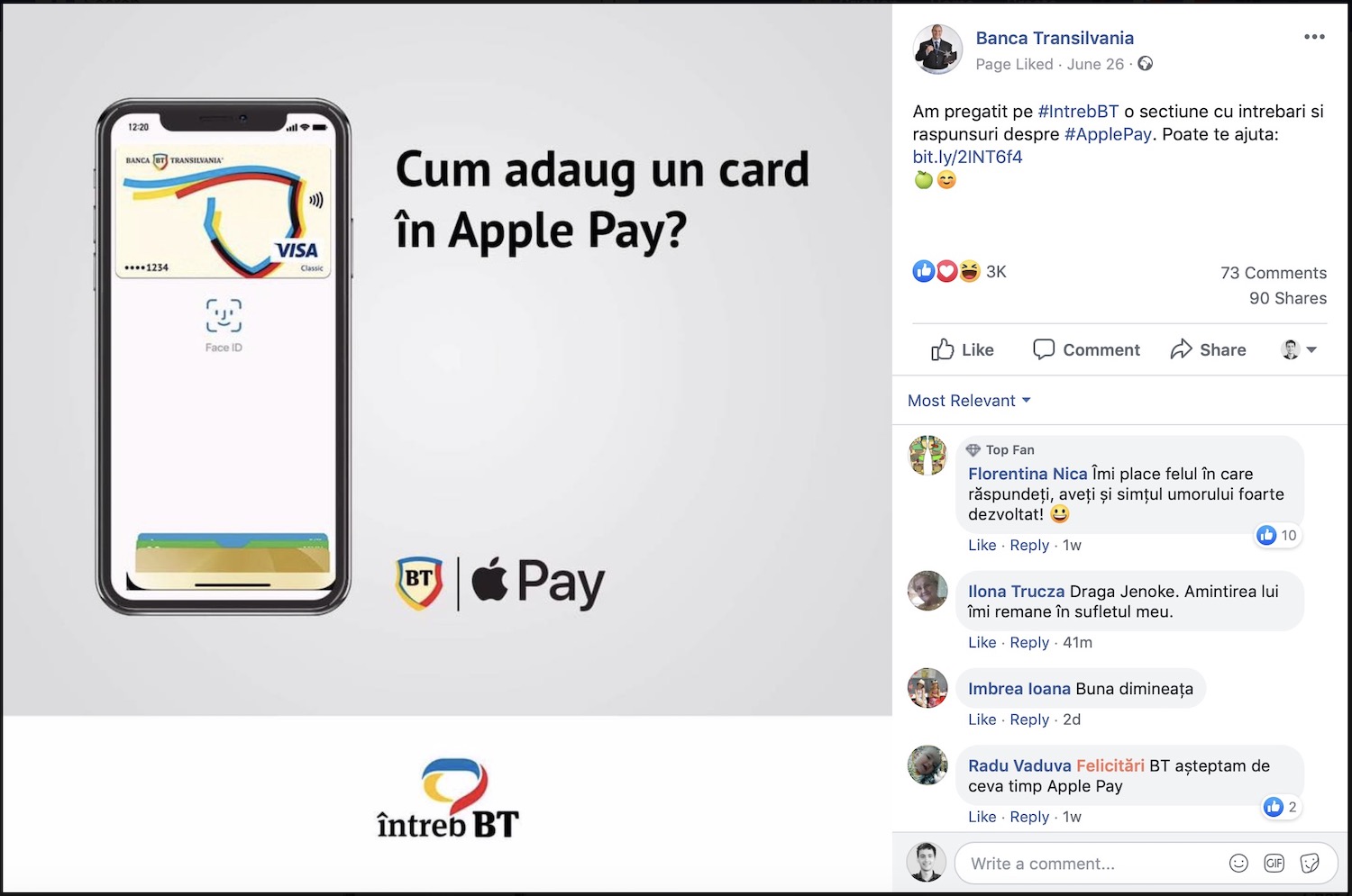 Cum au comunicat băncile lansarea Apple Pay în România