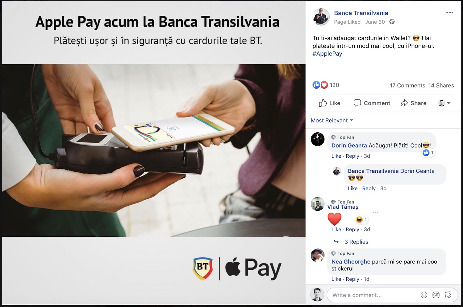 Cum au comunicat băncile lansarea Apple Pay în România