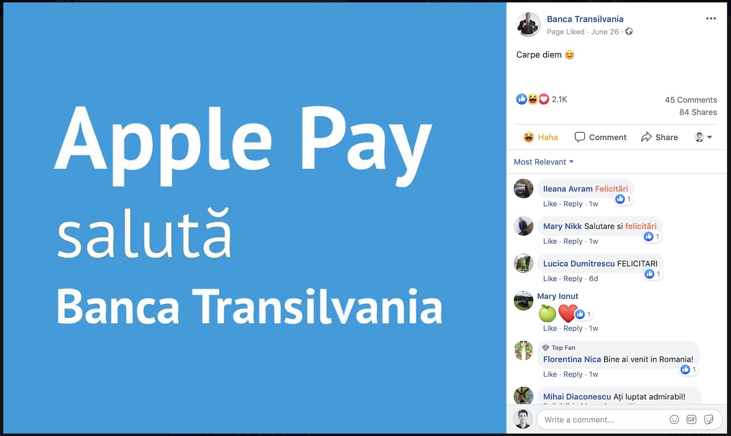 Cum au comunicat băncile lansarea Apple Pay în România