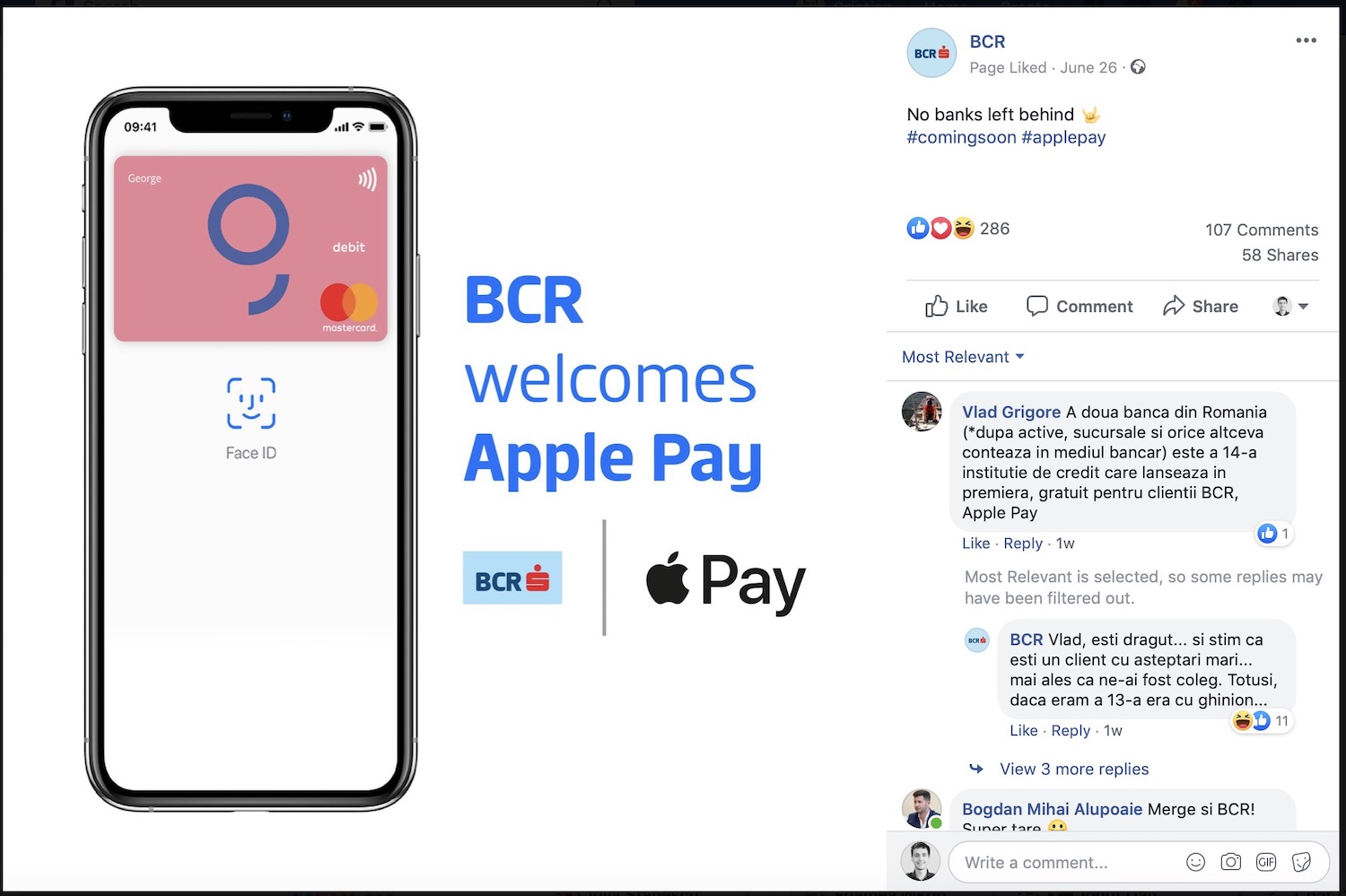 Cum au comunicat băncile lansarea Apple Pay în România